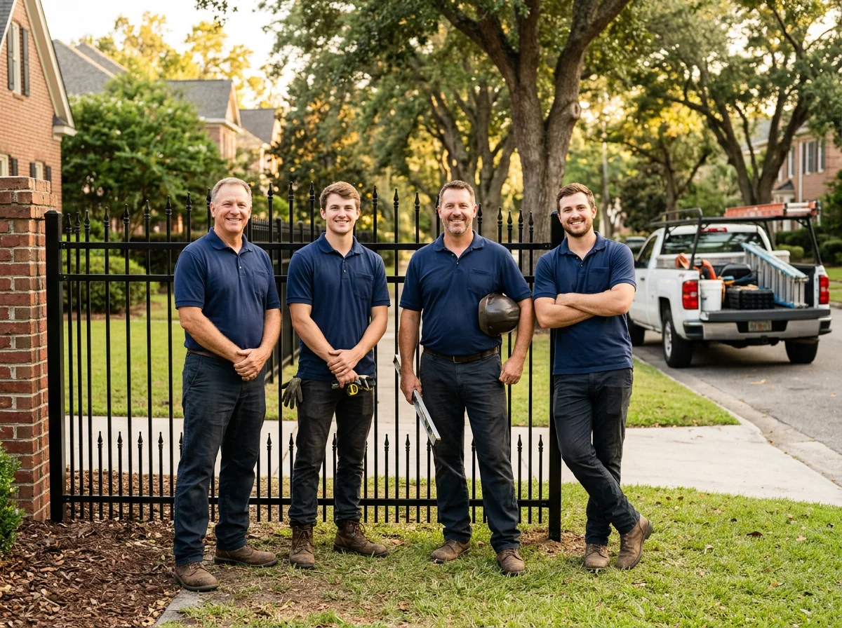 Bastion Iron team at a completed fence installation